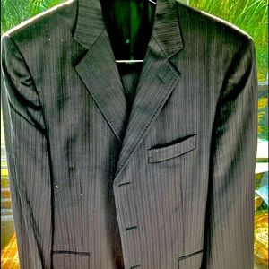 Dolce Gabbana Suit. Pinstripes dark gray black